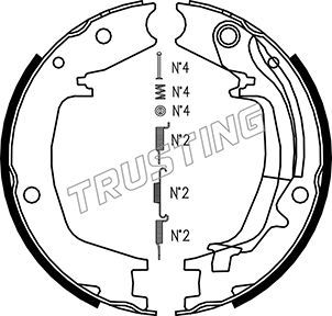 TRUSTING Комплект тормозных колодок, стояночная тормозная с 046.215K