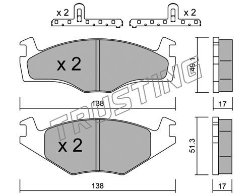 TRUSTING Комплект тормозных колодок, дисковый тормоз 047.2K