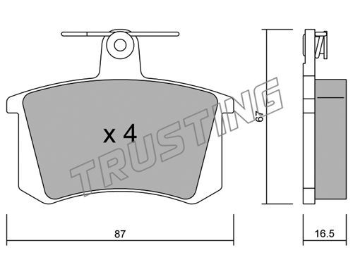 TRUSTING Комплект тормозных колодок, дисковый тормоз 050.0