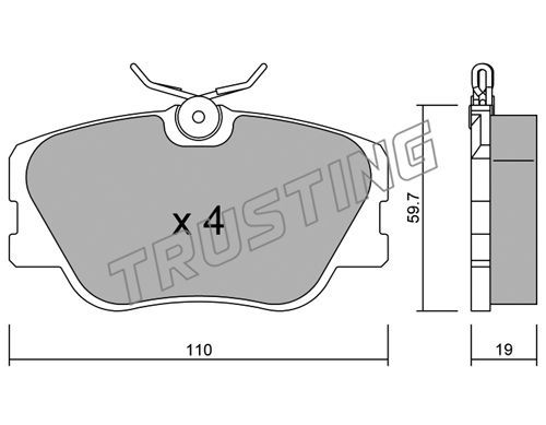 TRUSTING Комплект тормозных колодок, дисковый тормоз 063.0