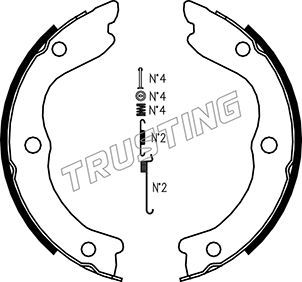 TRUSTING Комплект тормозных колодок, стояночная тормозная с 067.196K