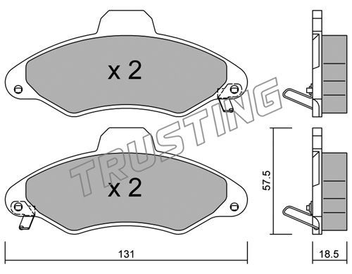 TRUSTING Комплект тормозных колодок, дисковый тормоз 073.1