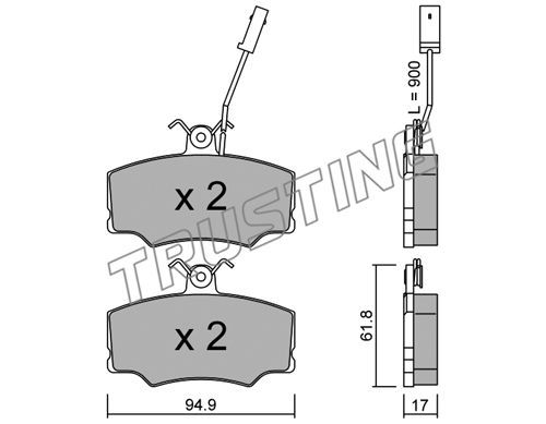 TRUSTING Комплект тормозных колодок, дисковый тормоз 078.0