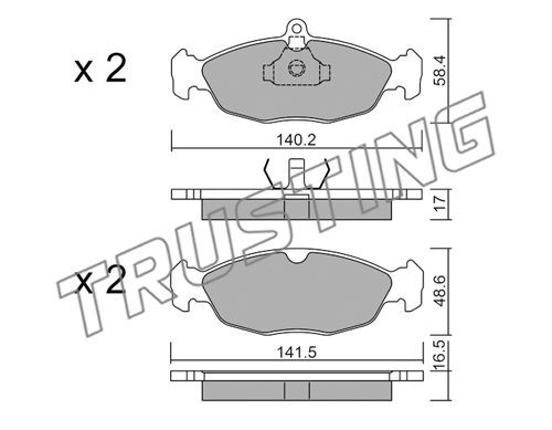 TRUSTING Комплект тормозных колодок, дисковый тормоз 079.0