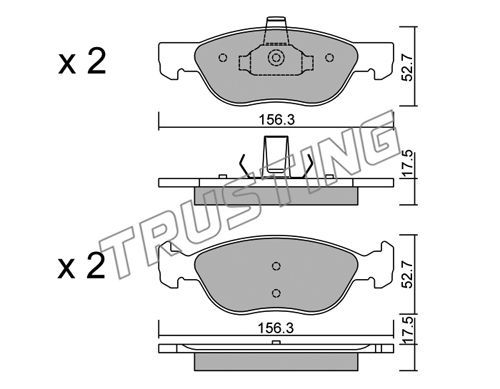 TRUSTING Комплект тормозных колодок, дисковый тормоз 084.2