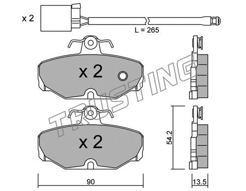 TRUSTING Комплект тормозных колодок, дисковый тормоз 097.1W