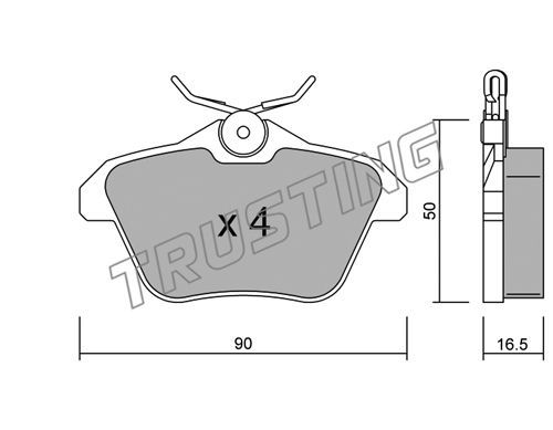 TRUSTING Комплект тормозных колодок, дисковый тормоз 115.0
