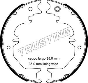 TRUSTING stabdžių trinkelių komplektas, stovėjimo stabdis 115.329