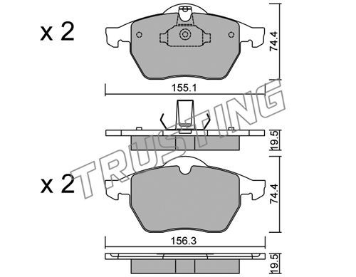 TRUSTING Комплект тормозных колодок, дисковый тормоз 120.0