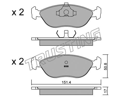 TRUSTING Комплект тормозных колодок, дисковый тормоз 128.0
