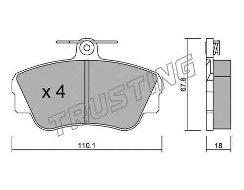 TRUSTING Комплект тормозных колодок, дисковый тормоз 132.0
