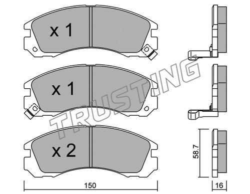 TRUSTING Комплект тормозных колодок, дисковый тормоз 136.0