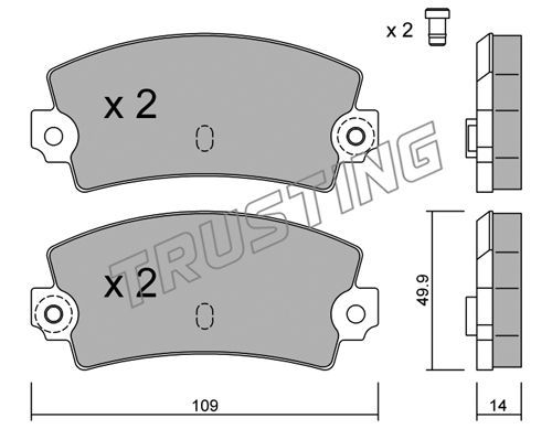 TRUSTING Комплект тормозных колодок, дисковый тормоз 150.1