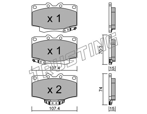 TRUSTING Комплект тормозных колодок, дисковый тормоз 155.0