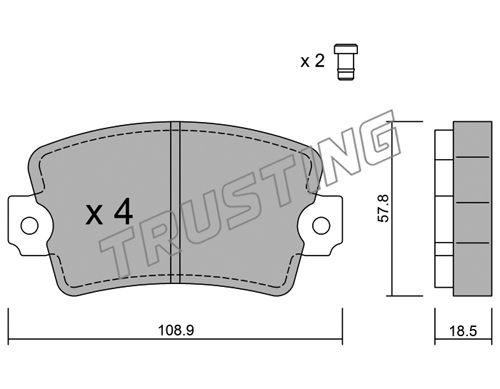 TRUSTING Комплект тормозных колодок, дисковый тормоз 193.0
