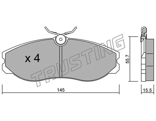 TRUSTING Комплект тормозных колодок, дисковый тормоз 206.0