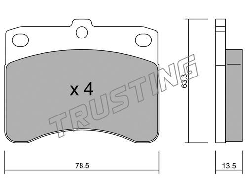TRUSTING Комплект тормозных колодок, дисковый тормоз 210.0