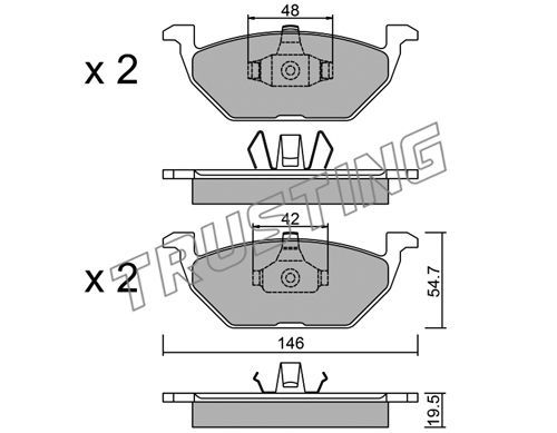 TRUSTING Комплект тормозных колодок, дисковый тормоз 220.1