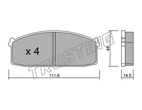 TRUSTING Комплект тормозных колодок, дисковый тормоз 254.0