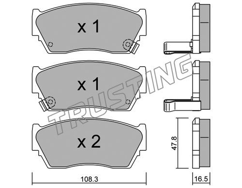TRUSTING Комплект тормозных колодок, дисковый тормоз 255.1