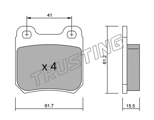 TRUSTING Комплект тормозных колодок, дисковый тормоз 285.0