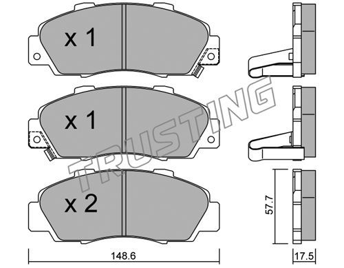 TRUSTING Комплект тормозных колодок, дисковый тормоз 307.0