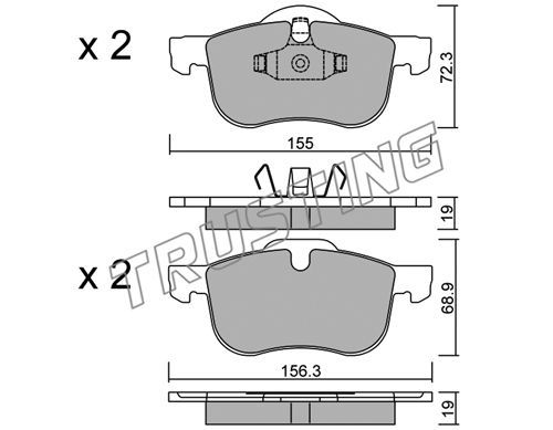 TRUSTING Комплект тормозных колодок, дисковый тормоз 318.0