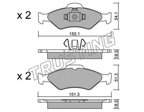 TRUSTING Комплект тормозных колодок, дисковый тормоз 324.0