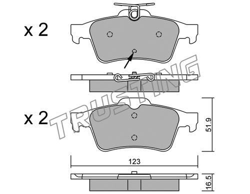 TRUSTING Комплект тормозных колодок, дисковый тормоз 346.2