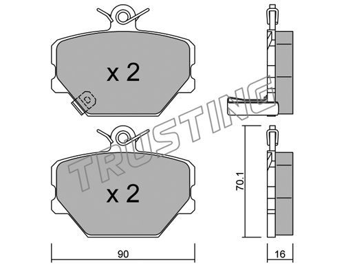 TRUSTING Комплект тормозных колодок, дисковый тормоз 350.0