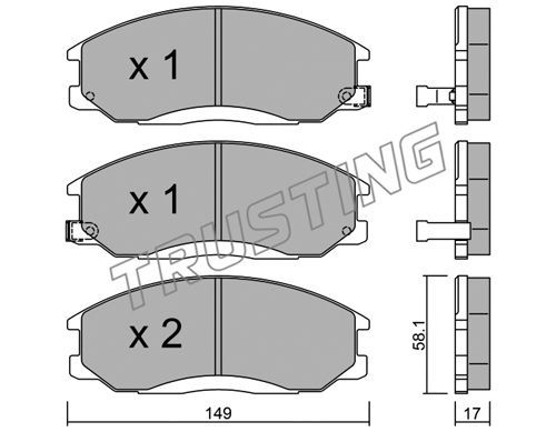 TRUSTING Комплект тормозных колодок, дисковый тормоз 373.0