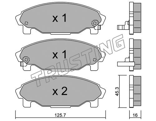 TRUSTING Комплект тормозных колодок, дисковый тормоз 388.0