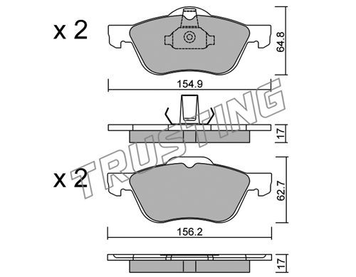 TRUSTING Комплект тормозных колодок, дисковый тормоз 505.0