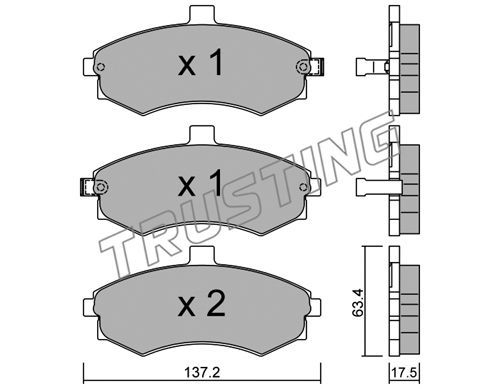 TRUSTING Комплект тормозных колодок, дисковый тормоз 520.0