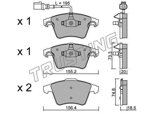 TRUSTING Комплект тормозных колодок, дисковый тормоз 568.0