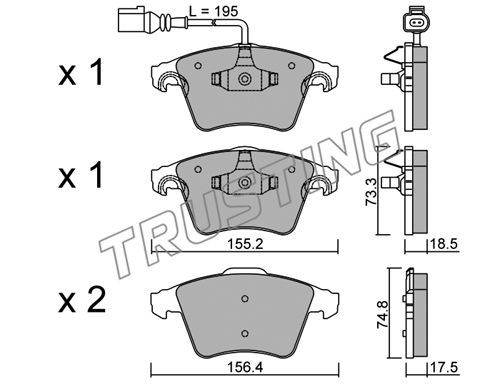 TRUSTING Комплект тормозных колодок, дисковый тормоз 568.1