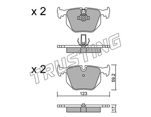 TRUSTING Комплект тормозных колодок, дисковый тормоз 576.0