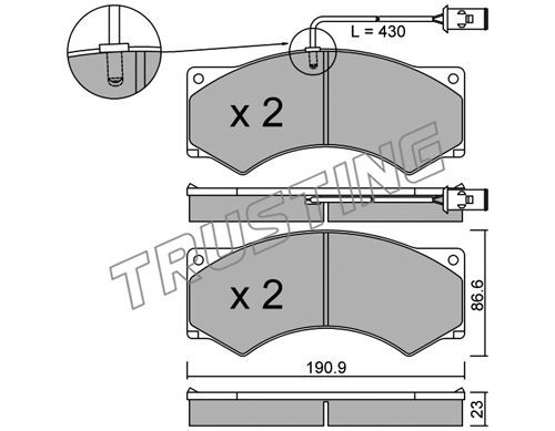 TRUSTING Комплект тормозных колодок, дисковый тормоз 595.2