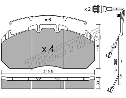 TRUSTING Комплект тормозных колодок, дисковый тормоз 603.0W