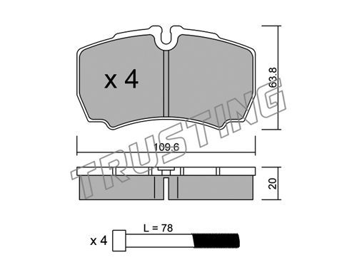 TRUSTING Комплект тормозных колодок 6200