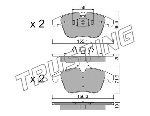 TRUSTING Комплект тормозных колодок, дисковый тормоз 691.0