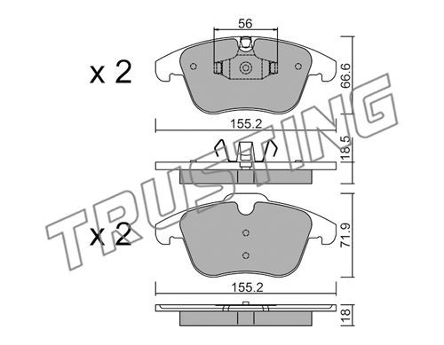 TRUSTING Комплект тормозных колодок, дисковый тормоз 691.5