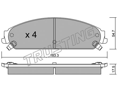 TRUSTING Комплект тормозных колодок, дисковый тормоз 733.0