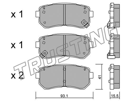 TRUSTING Комплект тормозных колодок, дисковый тормоз 741.0