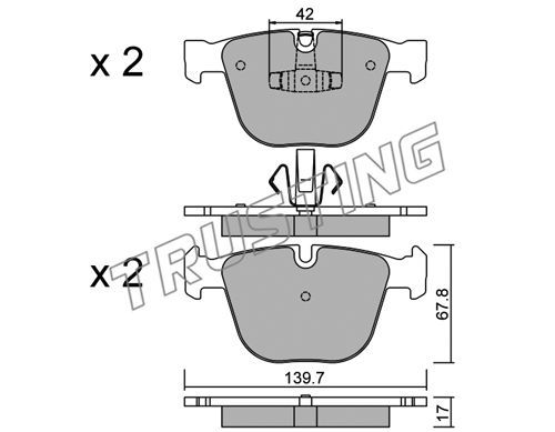 TRUSTING Комплект тормозных колодок, дисковый тормоз 789.6