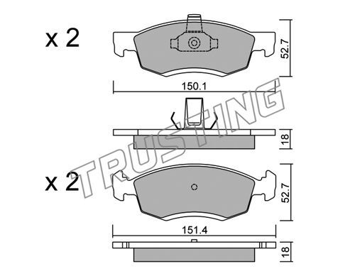 TRUSTING Комплект тормозных колодок, дисковый тормоз 818.0