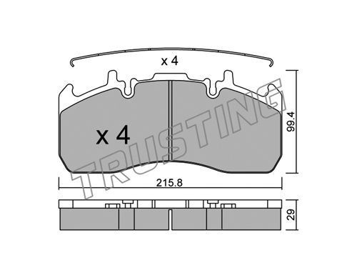 TRUSTING Комплект тормозных колодок, дисковый тормоз 824.0