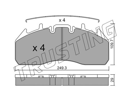 TRUSTING Комплект тормозных колодок, дисковый тормоз 825.0