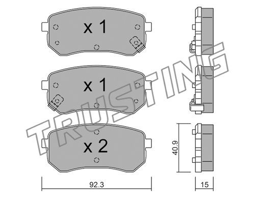 TRUSTING Комплект тормозных колодок, дисковый тормоз 831.0