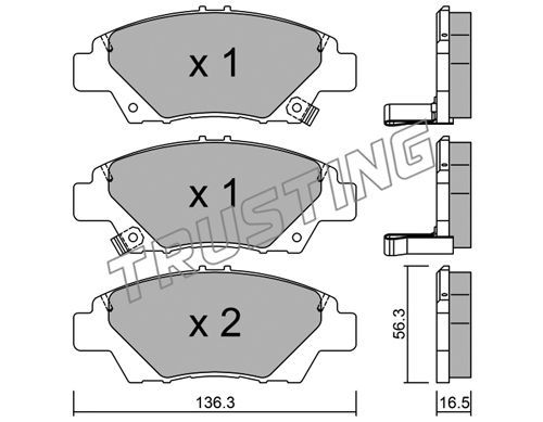TRUSTING Комплект тормозных колодок, дисковый тормоз 882.0
